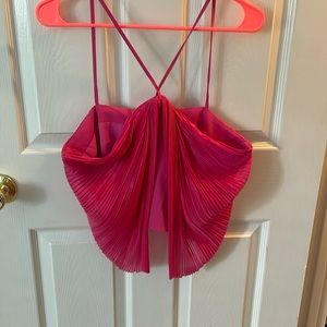 Pink ruffle shirt glitter